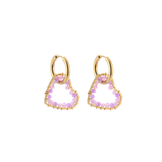 Purple Sparkle Hoops