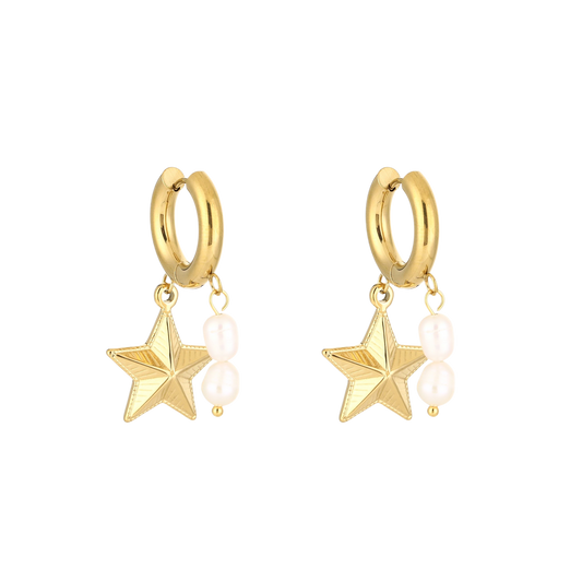 Starry Pearl Hoops