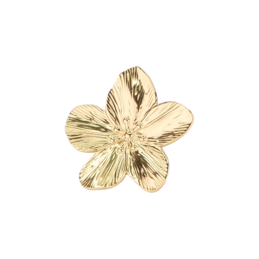 Gouden bloem ring stainless steel