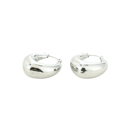 Statement oorbellen met ronde curvevorm van stainless steel