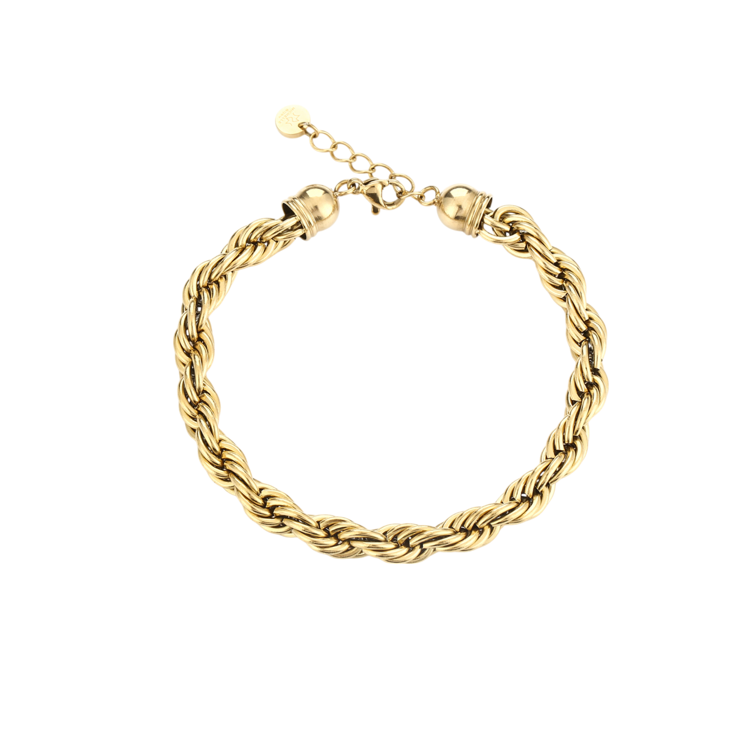 Gevlochten roestvrijstalen armband met stevige structuur