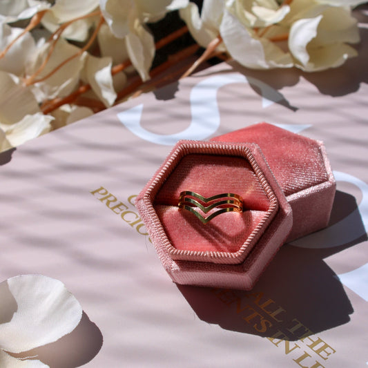 Verstelbare V-vormige ring met strak design van stainless steel