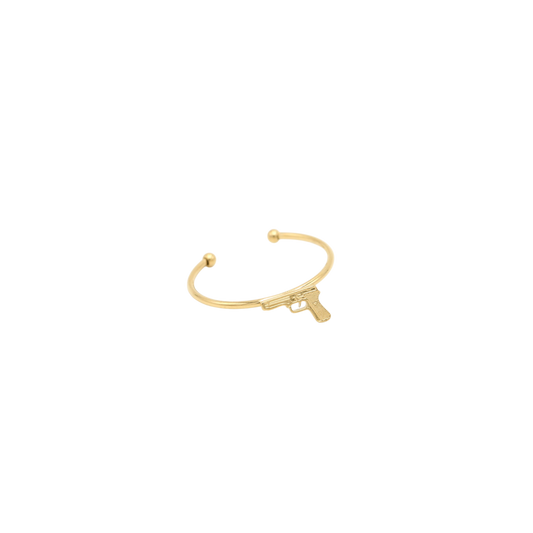 Open ring met pistoolvormig detail
