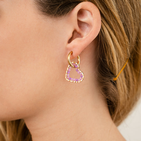 Purple Sparkle Hoops