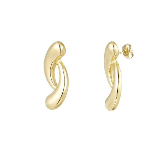 Soft Curve Earrings in goudkleur – gebogen oorbellen van stainless steel