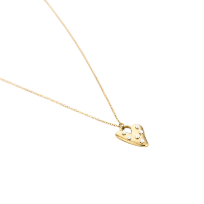 Dual Pearl Heart Ketting