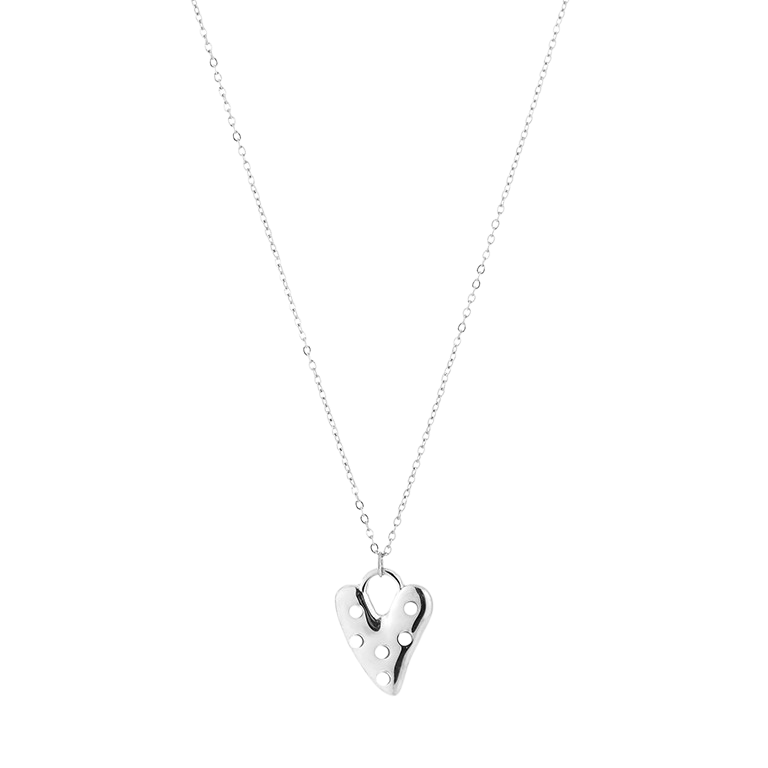 Dual Pearl Heart Ketting