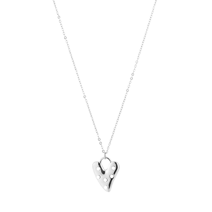 Dual Pearl Heart Ketting