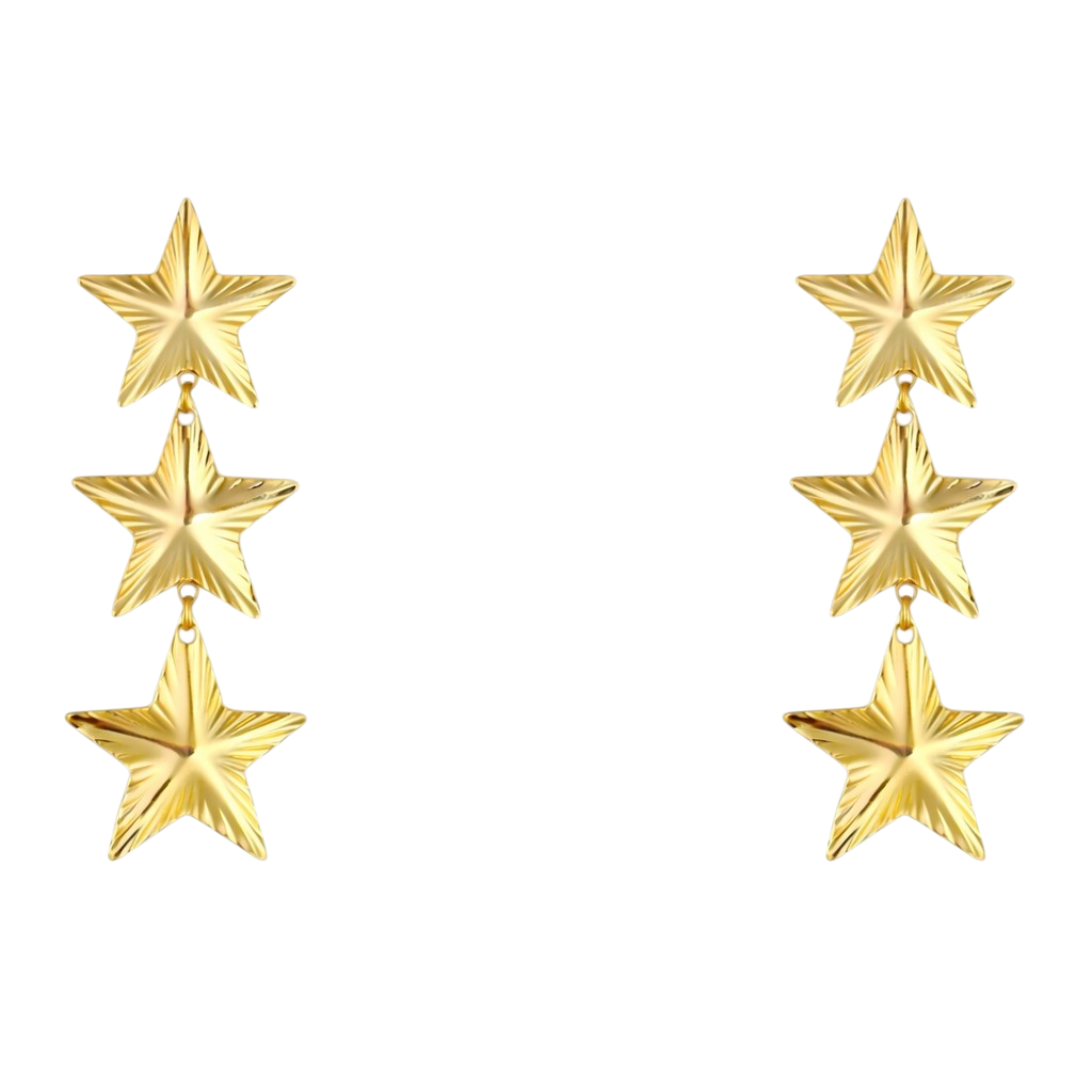 Triple Star Drop Oorbellen