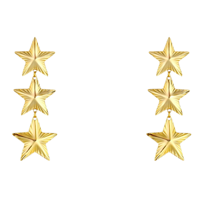 Triple Star Drop Oorbellen