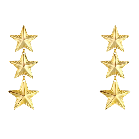 Triple Star Drop Oorbellen