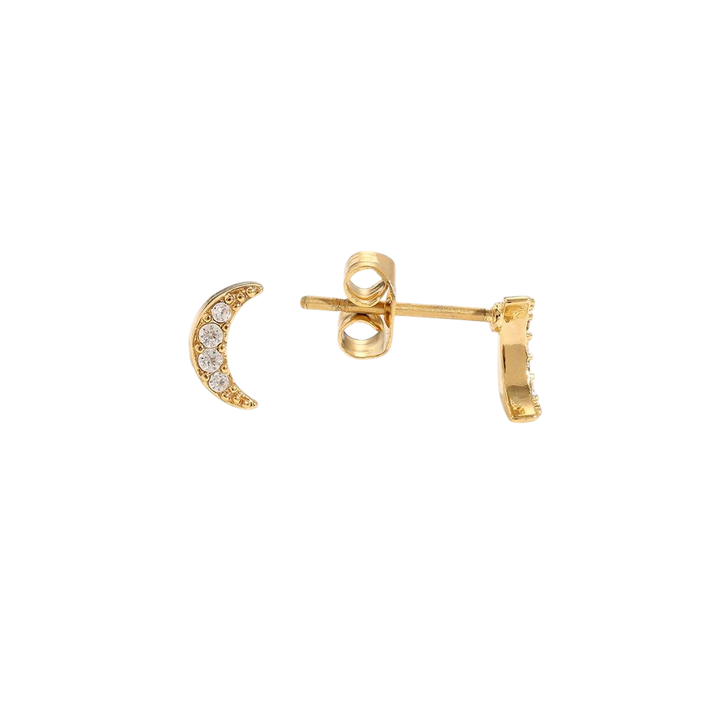 Moonlight Crescent Studs
