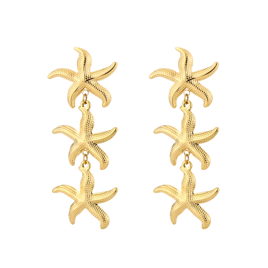 Golden Starfish Oorbellen