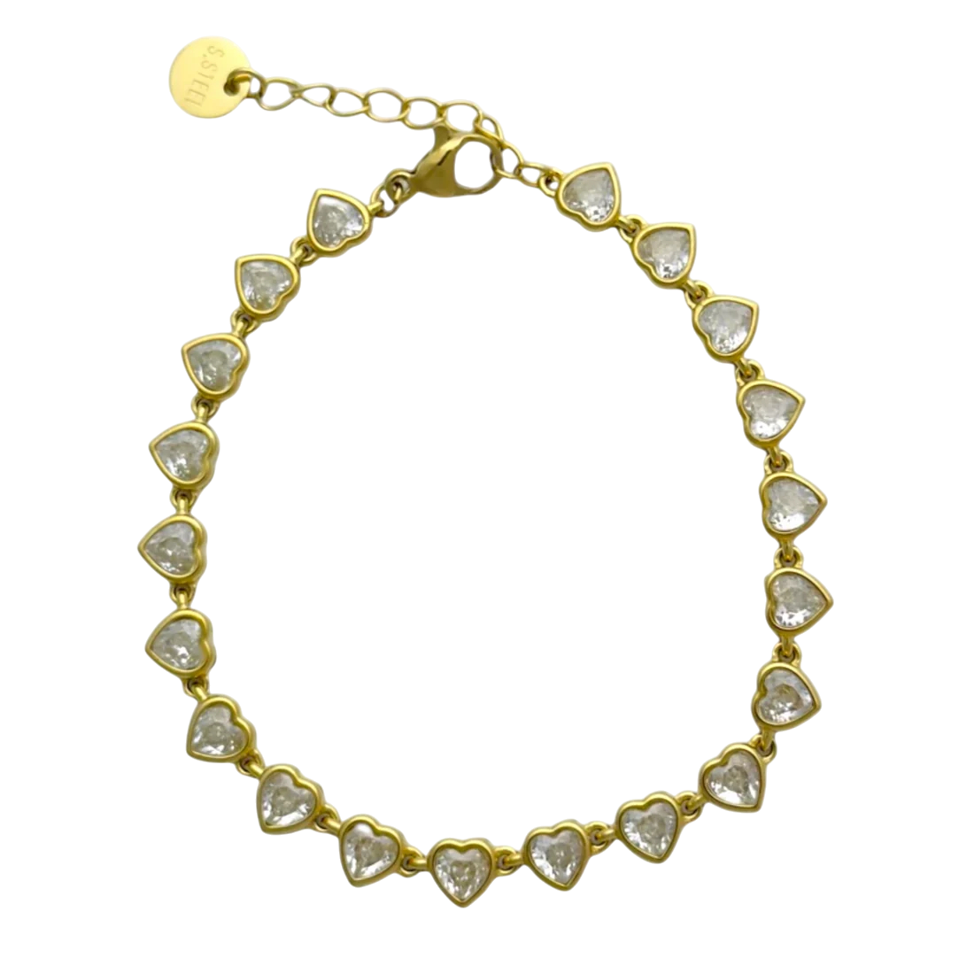 Sparkling Heart Chain Armband