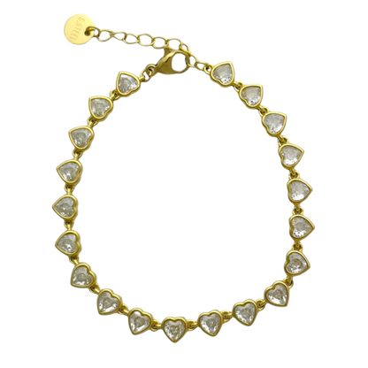 Sparkling Heart Chain Armband