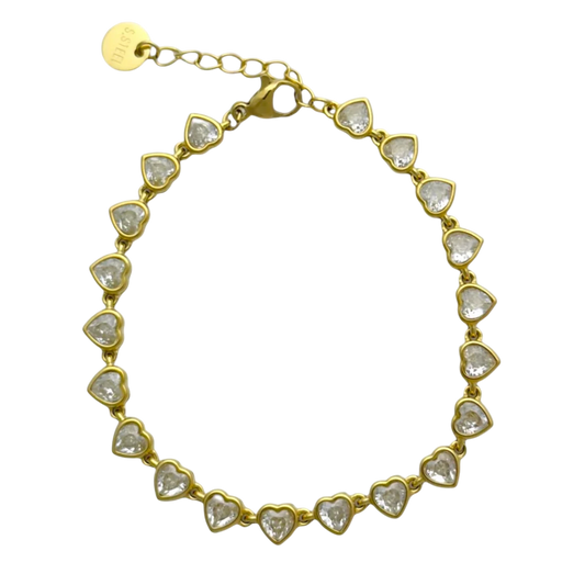 Sparkling Heart Chain Armband