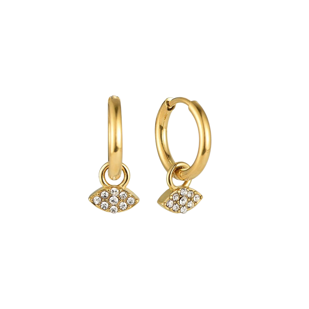 Eye Charm Hoops