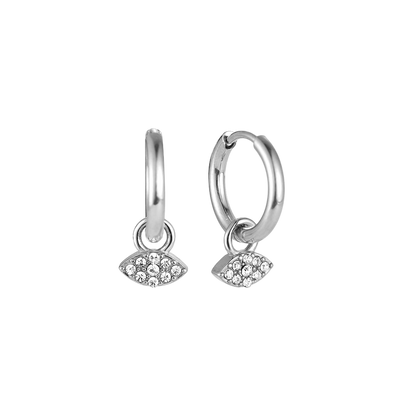 Eye Charm Hoops